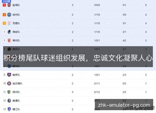 积分榜尾队球迷组织发展,忠诚文化凝聚人心 积分榜尾队球迷组织发展,忠诚文化凝聚人心